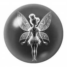 Cabochon en Verre Illustré Fée Blanche vue de Dos 12 à 25mm pour la Création de Bijoux Fantaisie - DIY