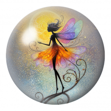 Cabochon en Verre Illustré Fée Papillon devant le Soleil 12 à 25mm pour la Création de Bijoux Fantaisie - DIY