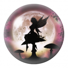 Cabochon en Verre Illustré Fée Silhouette sous la Lune Rose 12 à 25mm pour la Création de Bijoux Fantaisie - DIY