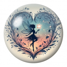 Cabochon en Verre Illustré Fée au Cœur de Feuillage 12 à 25mm pour la Création de Bijoux Fantaisie - DIY