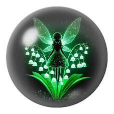 Cabochon en Verre Illustré Fée Lumineuse au Muguet 12 à 25mm pour la Création de Bijoux Fantaisie - DIY