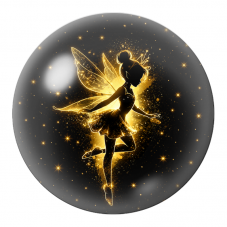 Cabochon en Verre Illustré Fée Dorée dans la Poussière d’Étoiles 12 à 25mm pour la Création de Bijoux Fantaisie - DIY