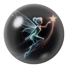 Cabochon en Verre Illustré Fée de Lumière touchant une Étoile 12 à 25mm pour la Création de Bijoux Fantaisie - DIY