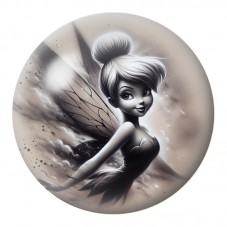 Cabochon en Verre Illustré Portrait de Fée en Noir et Blanc 12 à 25mm pour la Création de Bijoux Fantaisie - DIY