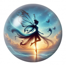 Cabochon en Verre Illustré Fée Dansant sur les Vagues 12 à 25mm pour la Création de Bijoux Fantaisie - DIY