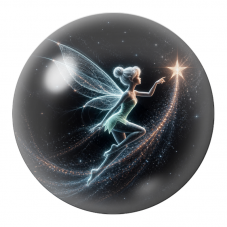 Cabochon en Verre Illustré Fée Guidée par l'Étoile 12 à 25mm pour la Création de Bijoux Fantaisie - DIY