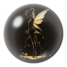 Cabochon en Verre Illustré Fée Dorée et Papillons de Lumière 12 à 25mm pour la Création de Bijoux Fantaisie - DIY