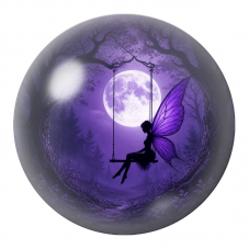 Cabochon en Verre Illustré Fée sur une Balançoire sous la Lune 12 à 25mm pour la Création de Bijoux Fantaisie - DIY