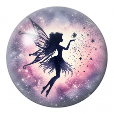 Cabochon en Verre Illustré Fée Semant des Étoiles 12 à 25mm pour la Création de Bijoux Fantaisie - DIY