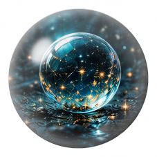 Cabochon en Verre Illustré Orbe de Cristal aux Étoiles Dorées 12 à 25mm pour la Création de Bijoux Fantaisie - DIY