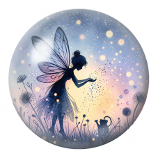 Cabochon en Verre Illustré Fée Semant la Poussière Magique 12 à 25mm pour la Création de Bijoux Fantaisie - DIY