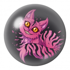 Cabochon en Verre Illustré Chat du Cheshire Rose au Sourire Éclatant 12 à 25mm pour la Création de Bijoux Fantaisie - DIY