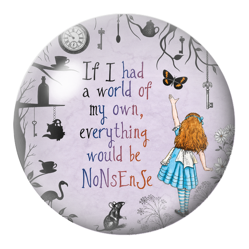 Cabochon en Verre Illustré Alice et le Monde de ses Rêves 12 à 25mm