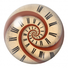 Cabochon en Verre Illustré Spirale du Temps aux Chiffres Romains 12 à 25mm pour la Création de Bijoux Fantaisie - DIY