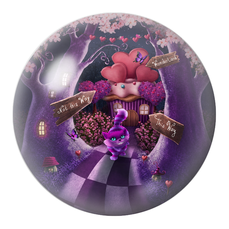 Cabochon en Verre Illustré Chat du Cheshire sur le Chemin de Wonderland 12 à 25mm