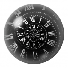 Cabochon en Verre Illustré Spirale d’Horloge Noire et Blanche 12 à 25mm pour la Création de Bijoux Fantaisie - DIY
