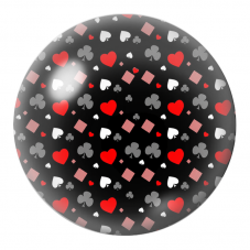 Cabochon en Verre Illustré Symboles de Cartes sur Fond Noir 12 à 25mm pour la Création de Bijoux Fantaisie - DIY