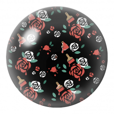 Cabochon en Verre Illustré Roses Peintes de la Reine de Cœur 12 à 25mm pour la Création de Bijoux Fantaisie - DIY
