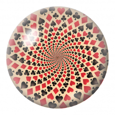Cabochon en Verre Illustré Spirale des Symboles de Cartes 12 à 25mm pour la Création de Bijoux Fantaisie - DIY