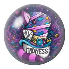 Cabochon en Verre Illustré Chapeau Fou Enveloppé de Rubans 12 à 25mm pour la Création de Bijoux Fantaisie - DIY