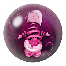 Cabochon en Verre Illustré Chat du Cheshire Rose en Spirale 12 à 25mm pour la Création de Bijoux Fantaisie - DIY