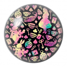 Cabochon en Verre Illustré Symboles du Pays des Merveilles Galactiques 12 à 25mm pour la Création de Bijoux Fantaisie - DIY