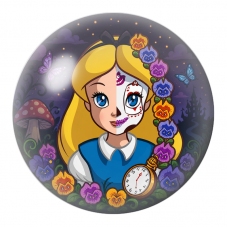 Cabochon en Verre Illustré Alice Catrina aux Pensées Colorées 12 à 25mm pour la Création de Bijoux Fantaisie - DIY