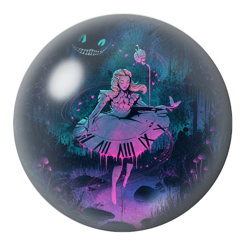 Cabochon en Verre Illustré Alice Danseuse sur l’Horloge Rose 12 à 25mm