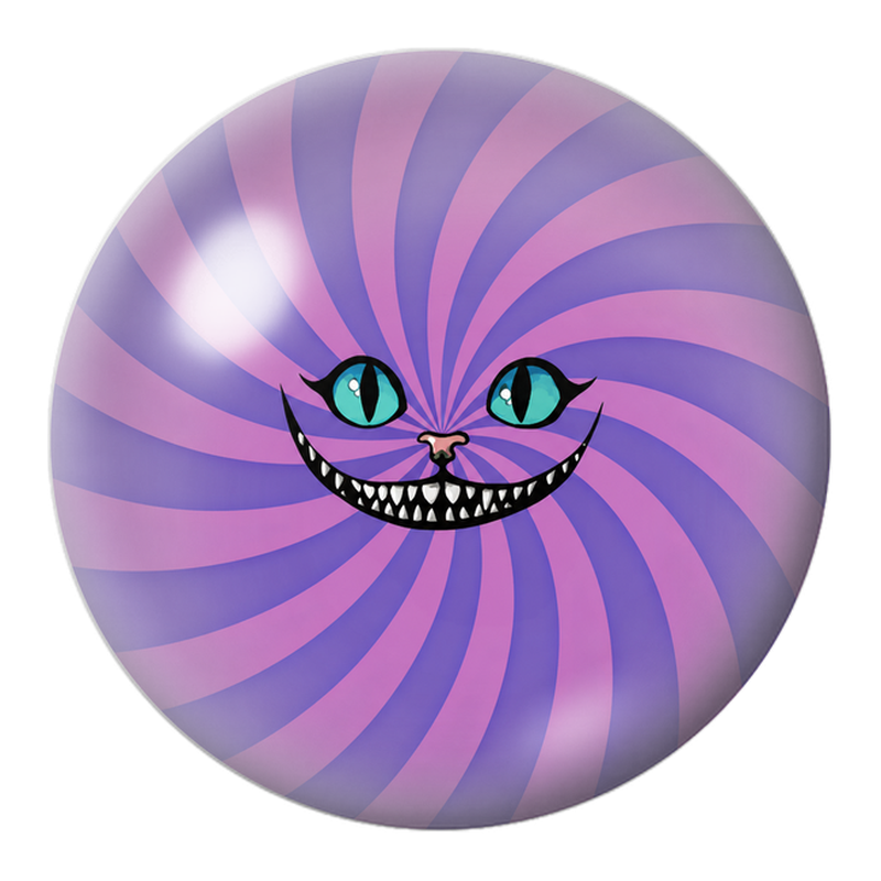 Cabochon en Verre Illustré Sourire du Chat du Cheshire en Spirale 12 à 25mm