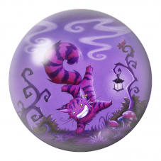 Cabochon en Verre Illustré Chat du Cheshire Acrobate Violet 12 à 25mm pour la Création de Bijoux Fantaisie - DIY
