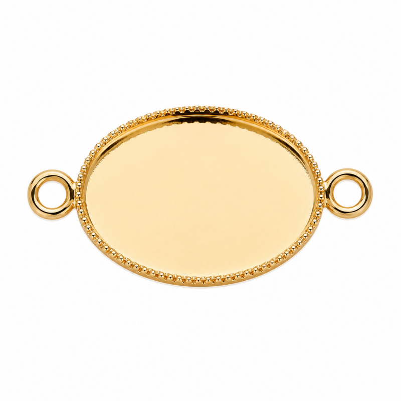 Support Connecteur Plaqué Or 18K pour Cabochon 13x18mm