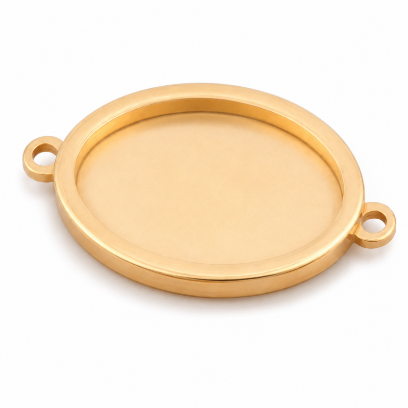Support Connecteur Doré en Acier Inoxydable pour Cabochon 13x18mm