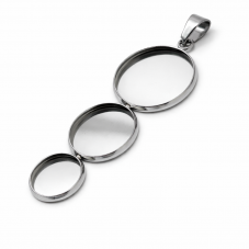 Support Pendentif Argenté en Acier Inoxydable pour Cabochon 12, 16 et 20mm pour la Création de Bijoux Fantaisie - DIY
