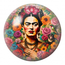 Cabochon en Verre Illustré Frida Géométrique au Jardin Tropical 12 à 25mm pour la Création de Bijoux Fantaisie - DIY