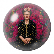 Cabochon en Verre Illustré Frida aux Roses avec Singe et Chat Noir 12 à 25mm pour la Création de Bijoux Fantaisie - DIY