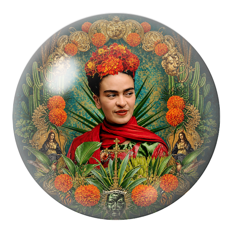 Cabochon en Verre Illustré Frida aux Soucis dans un Autel Mexicain 12 à 25mm