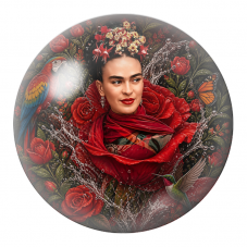 Cabochon en Verre Illustré Frida Rose avec Ara, Colibri et Éclats d’Eau 12 à 25mm pour la Création de Bijoux Fantaisie - DIY