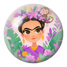 Cabochon en Verre Illustré Frida Kawaii au Petit Singe dans les Fleurs 12 à 25mm pour la Création de Bijoux Fantaisie - DIY