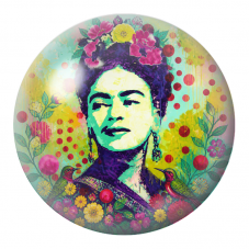 Cabochon en Verre Illustré Frida Pop aux Deux Colibris 12 à 25mm pour la Création de Bijoux Fantaisie - DIY