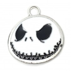 2 Breloques en Émail Jack Crâne Tête de Mort Gothique 25x25mm pour la Création de Bijoux Fantaisie - DIY