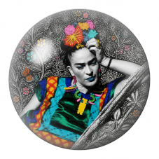 Cabochon en Verre Illustré Frida Songeuse à l’Arbre Fleuri 12 à 25mm pour la Création de Bijoux Fantaisie - DIY
