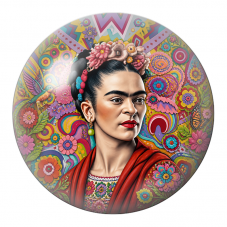 Cabochon en Verre Illustré Frida au Colibri dans un Jardin Pop 12 à 25mm pour la Création de Bijoux Fantaisie - DIY