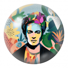 Cabochon en Verre Illustré Frida Pop au Cactus dans un Jardin Graphique 12 à 25mm pour la Création de Bijoux Fantaisie - DIY