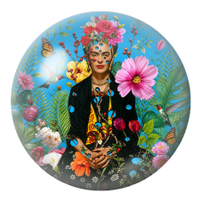 Cabochon en Verre Illustré Frida Tropicale aux Colibris et aux Papillons 12 à 25mm pour la Création de Bijoux Fantaisie - DIY