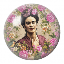 Cabochon en Verre Illustré Frida au Petit Oiseau et au Papillon dans les Fleurs 12 à 25mm pour la Création de Bijoux Fantaisie -