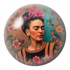 Cabochon en Verre Illustré Frida au Jardin de Colibris et de Papillons 12 à 25mm pour la Création de Bijoux Fantaisie - DIY