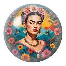 Cabochon en Verre Illustré Frida aux Colibris dans un Jardin Tropical 12 à 25mm pour la Création de Bijoux Fantaisie - DIY