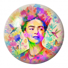 Cabochon en Verre Illustré Frida Pop aux Colibris et aux Papillons 12 à 25mm pour la Création de Bijoux Fantaisie - DIY