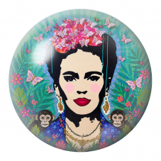Cabochon en Verre Illustré Frida aux Papillons et aux Singes 12 à 25mm pour la Création de Bijoux Fantaisie - DIY