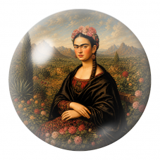 Cabochon en Verre Illustré Frida dans la Vallée Fleurie 12 à 25mm pour la Création de Bijoux Fantaisie - DIY
